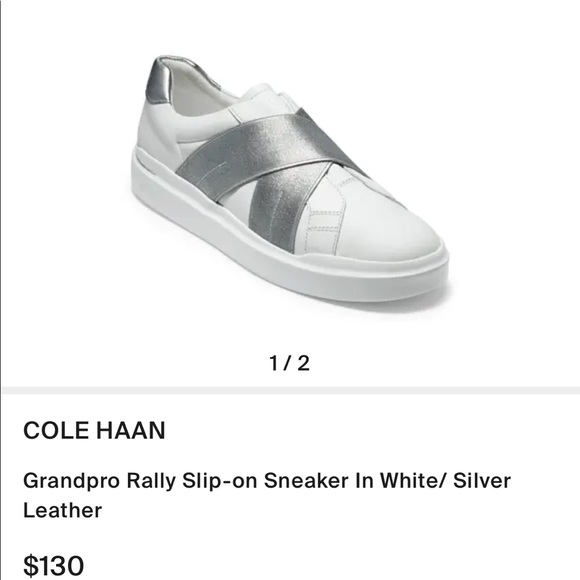 Cole Haan Grand Series Slip on White Sneakers Size 8.5 - Picture 6 of 8